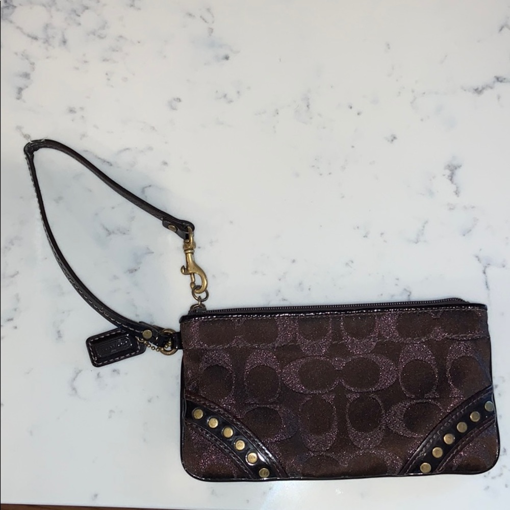 Deep purple coach wristlet